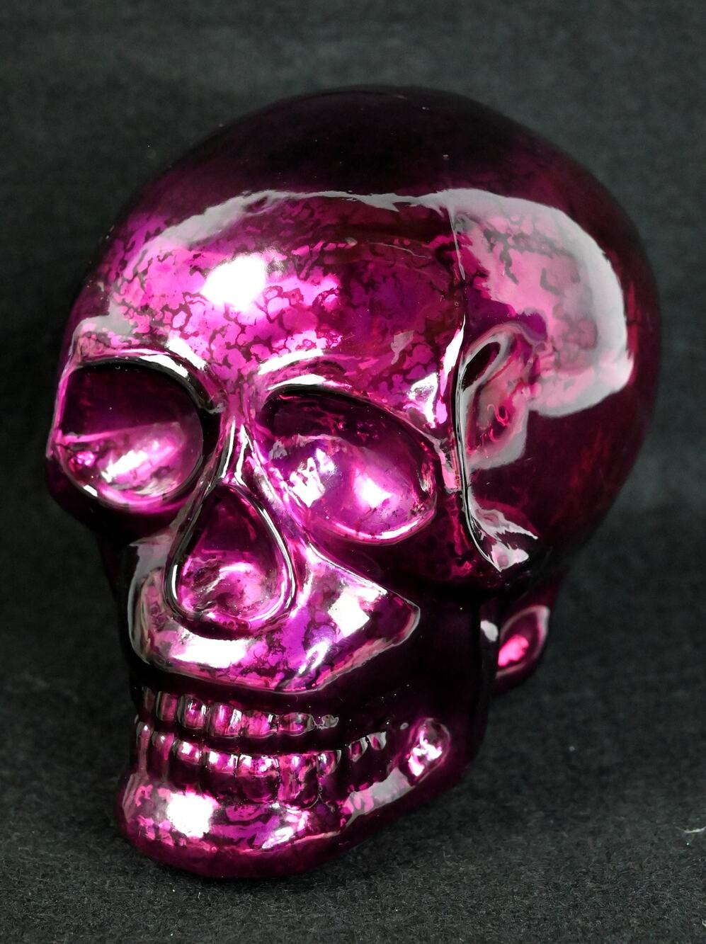 Hide & Eek Mercury Glass Style Purple Skull
